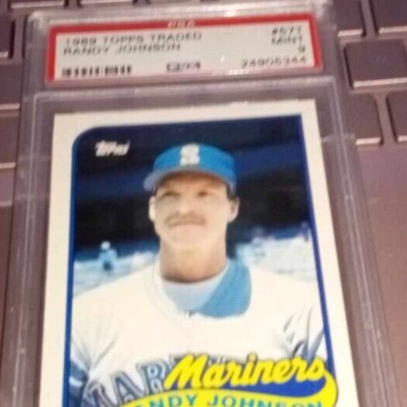 1989 Topps Traded #57T Randy Johnson Mariners Graded MINT of 9 (PSA) Baseball - Picture 4 of 7